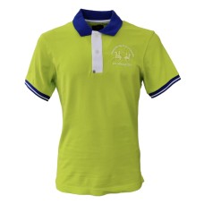 La Martina Polo SLIM FIT Verde Lime in cotone a manica corta con logo ricamato a rilievo 