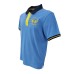 La Martina Polo SLIM FIT Azzurra in cotone a manica corta con logo giallo ricamato a rilievo