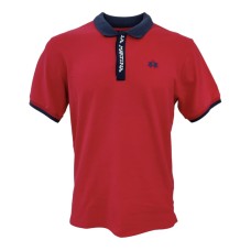 La Martina Polo REGULAR FIT Rossa a manica corta in cotone con logo ricamato blu