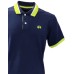 La Martina Polo REGULAR FIT Blu Navy in cotone a manica corta con logo ricamato e collo con inserto a contrasto verde lime