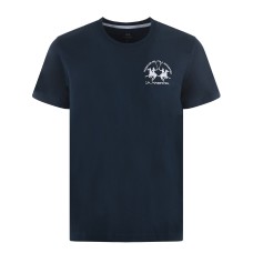 La Martina T-Shirt REGULAR FIT Blu Navy in cotone a manica corta con logo ricamato a rilievo