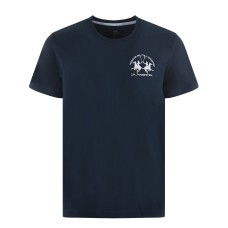 La Martina T-Shirt REGULAR FIT Blu Navy in cotone a manica corta con logo ricamato a rilievo