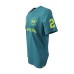 La Martina T-Shirt REGULAR FIT Verde in cotone a manica corta con logo e patch stampati a contrasto verde lime