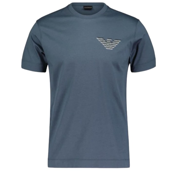 Emporio Armani T-shirt Petrolio da Uomo con logo Aquila