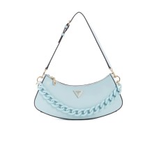 Guess Borsa a spalla Azzurra con dettaglio in catena estraibile e logo Guess