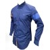 Harmont&Blaine  Camicia blu in cotone da uomo con logo 