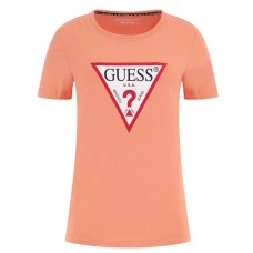 Guess t-shirt color pesca con logo nella parte anteriore