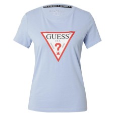 GUESS T-SHIRT AZZURRA LOGO TRIANGOLO NELLA PARTE ANTERIORE