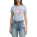 GUESS T-SHIRT AZZURRA LOGO TRIANGOLO NELLA PARTE ANTERIORE