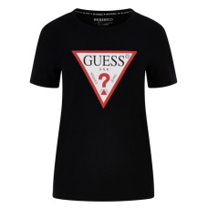 Guess t-shirt nera con logo nella parte anteriore