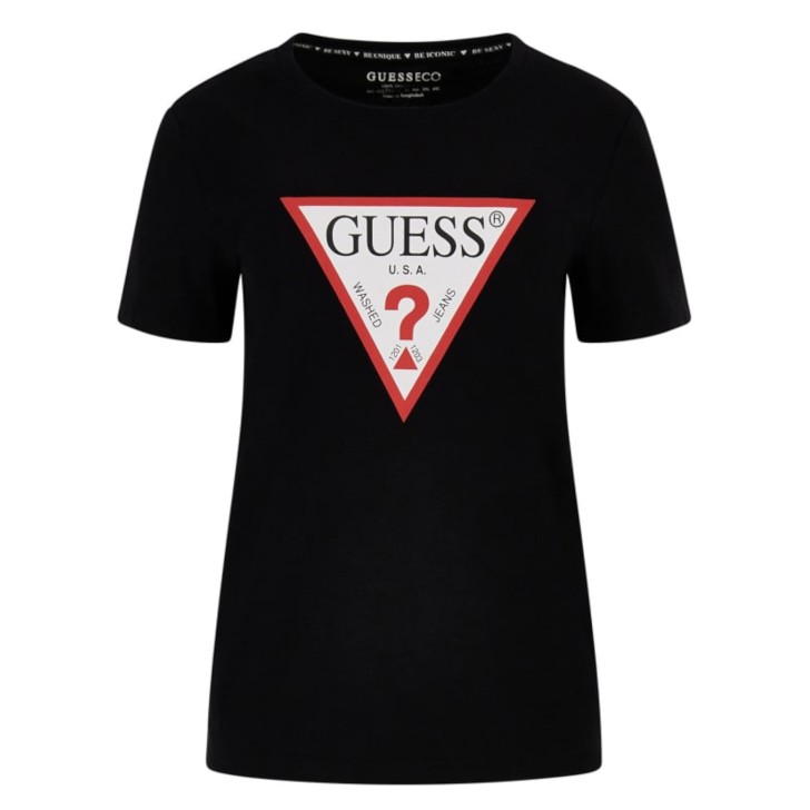 Guess t-shirt nera con logo nella parte anteriore