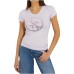 Guess t-shirt lilla con logo 4G in strass