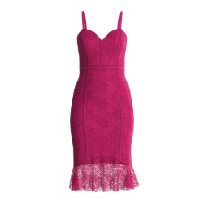 Guess vestito midi fucsia in macramè