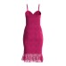 Guess vestito midi fucsia in macramè
