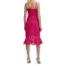 Guess vestito midi fucsia in macramè