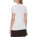 Guess t-shirt bianca con logo e rosa glitter