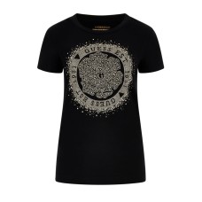 Guess t-shirt nera con strass
