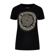 Guess t-shirt nera con strass
