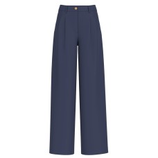 GUESS PANTALONE ANDREE BLU A PALAZZO