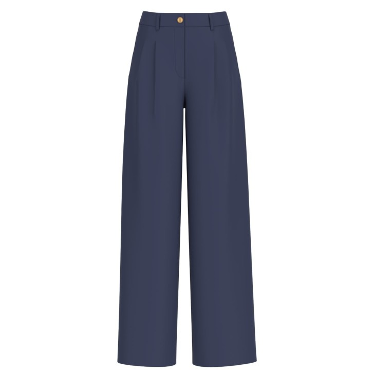 GUESS PANTALONE ANDREE BLU A PALAZZO