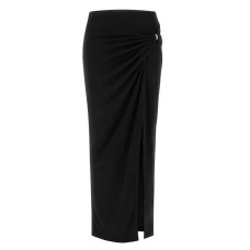 GUESS GONNA LUNGA AIMEE NERA CON GIOIELLO