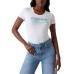GUESS T-SHIRT BIANCA LOGO GLITTER SFUMATO
