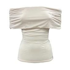 GUESS TOP CHARLOTTE SCOLLO BARDOT COLOR BURRO