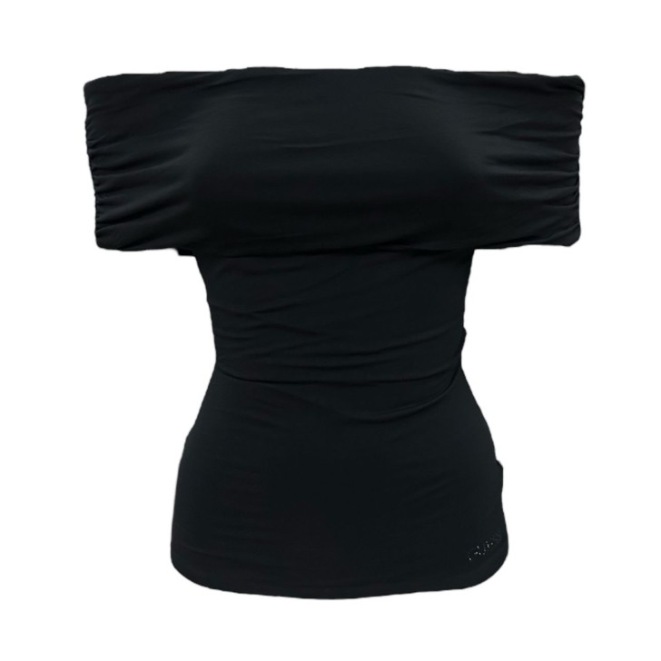 GUESS TOP CHARLOTTE SCOLLO BARDOT COLOR NERO
