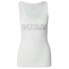 GUESS CANOTTA VERDE CON LOGO LETTERING STRASS