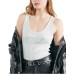 GUESS CANOTTA VERDE CON LOGO LETTERING STRASS