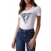 ﻿GUESS T-SHIRT BIANCA TRIANGOLO FLOWER