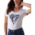 ﻿GUESS T-SHIRT BIANCA TRIANGOLO FLOWER