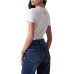 ﻿GUESS T-SHIRT BIANCA TRIANGOLO FLOWER