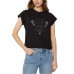 GUESS T-SHIRT NERA LOGO IN STRASS 