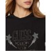 GUESS T-SHIRT NERA LOGO IN STRASS 