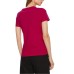 GUESS T-SHIRT FUCSIA LOGO TRIANGOLO LOVE IN STRASS