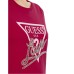 GUESS T-SHIRT FUCSIA LOGO TRIANGOLO LOVE IN STRASS