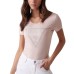 GUESS T-SHIRT ROSA LOGO TRIANGOLO STRASS