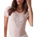 GUESS T-SHIRT ROSA LOGO TRIANGOLO STRASS