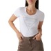 GUESS T-SHIRT BIANCA LOGO TRIANGOLO STRASS 