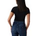 GUESS T-SHIRT NERA LOGO TRIANGOLO STRASS