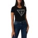 GUESS T-SHIRT NERA LOGO TRIANGOLO STRASS