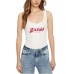 GUESS CANOTTA CHENILLE BIANCA CON LOGO RICAMATO
