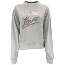GUESS FELPA A MANICA LUNGA GHIACCIO CON LOVE TRIANGLE