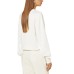 GUESS FELPA A MANICA LUNGA CREMA CON PEONY LOGO STRASS