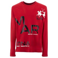 LA MARTINA MAN T-SHIRT L/S PEACHED COTTON Barbados Cherry     