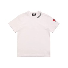 Dsquared2 T-shirt bianca a manica corta con logo lettering