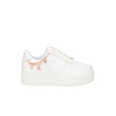 WINDSORSMITH RELEASE SNEAKER PLATFORM IN LEATHER WHITE ROSAGOLD