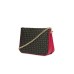Pollini Borsa a Tracolla da Donna in Stampa Heritage Nero/Rosso con doppia pochette 