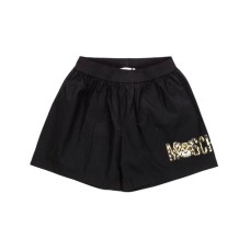 Moschino pantaloncino nero con logo lettering e Teddy maculato